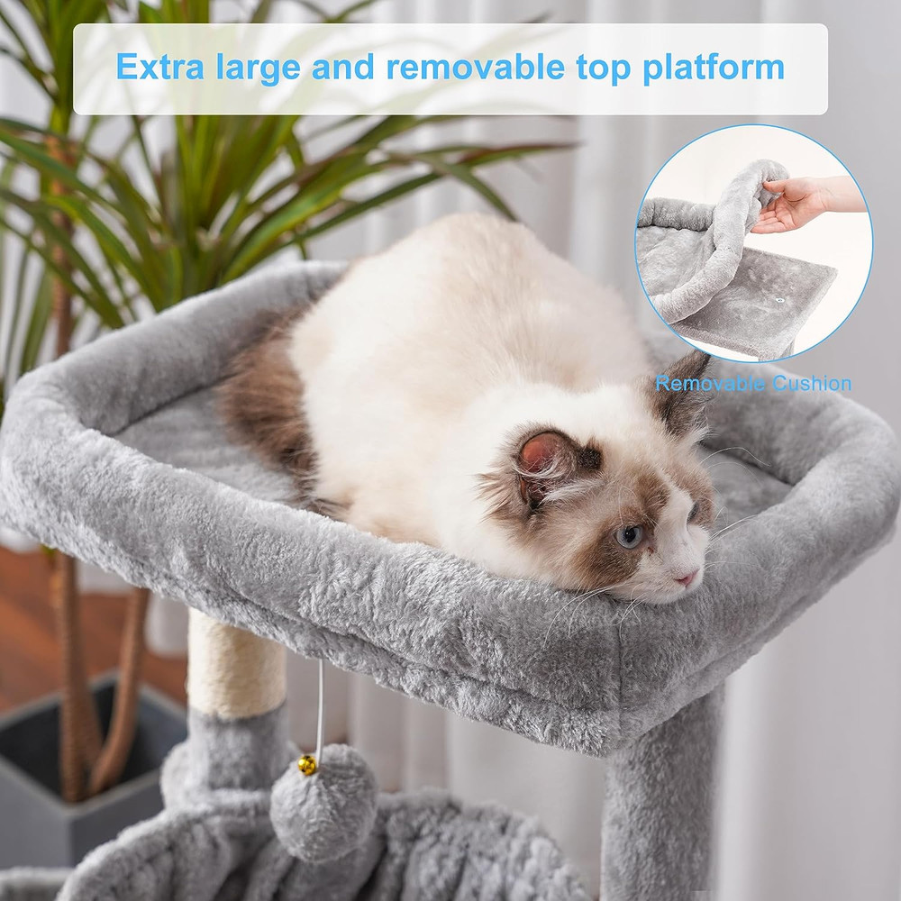 35.4" Cat Tree Tower Condo House Large Scratching Post Activity Center Playing