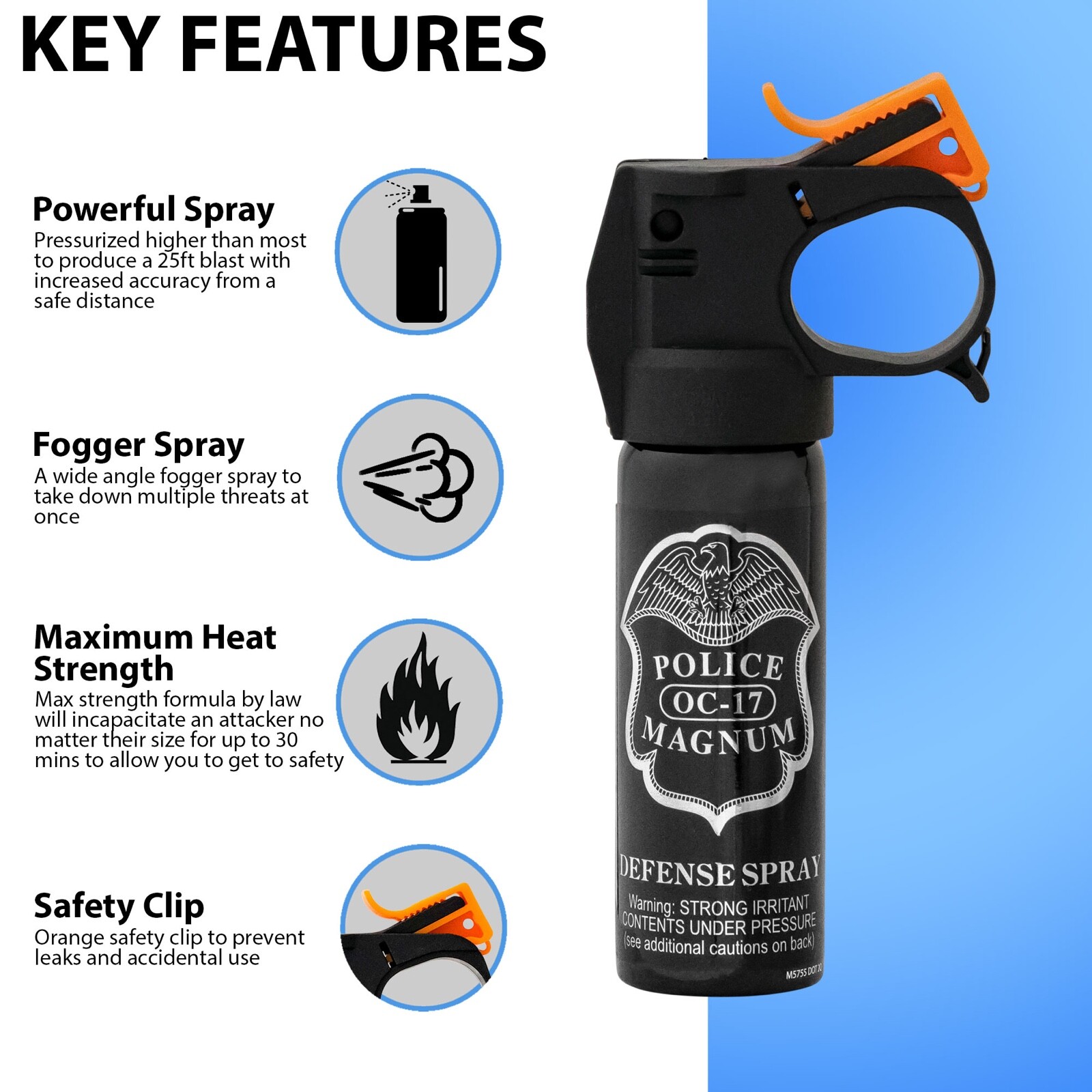 Pepper Spray Fogger Fire Master 3oz POLICE MAGNUM Home Defense Security Fog OC