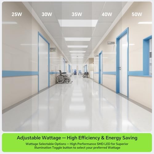 6 Pack 2x4 LED Flat Panel Light 50/40/35/30/25W 6500lm Adjustable, 2x4FT 6PACK