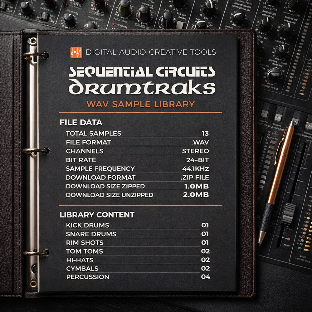 Sequential Circuits Drumtraks Drum Machine Sample Library