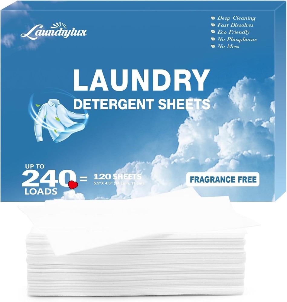 Laundry Deternt Sheet, Eco-Friendly & Hypoallernic Wash Strips,