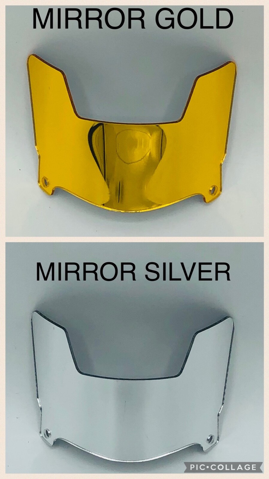 Chrome Mini Football Helmet Visors With Clips