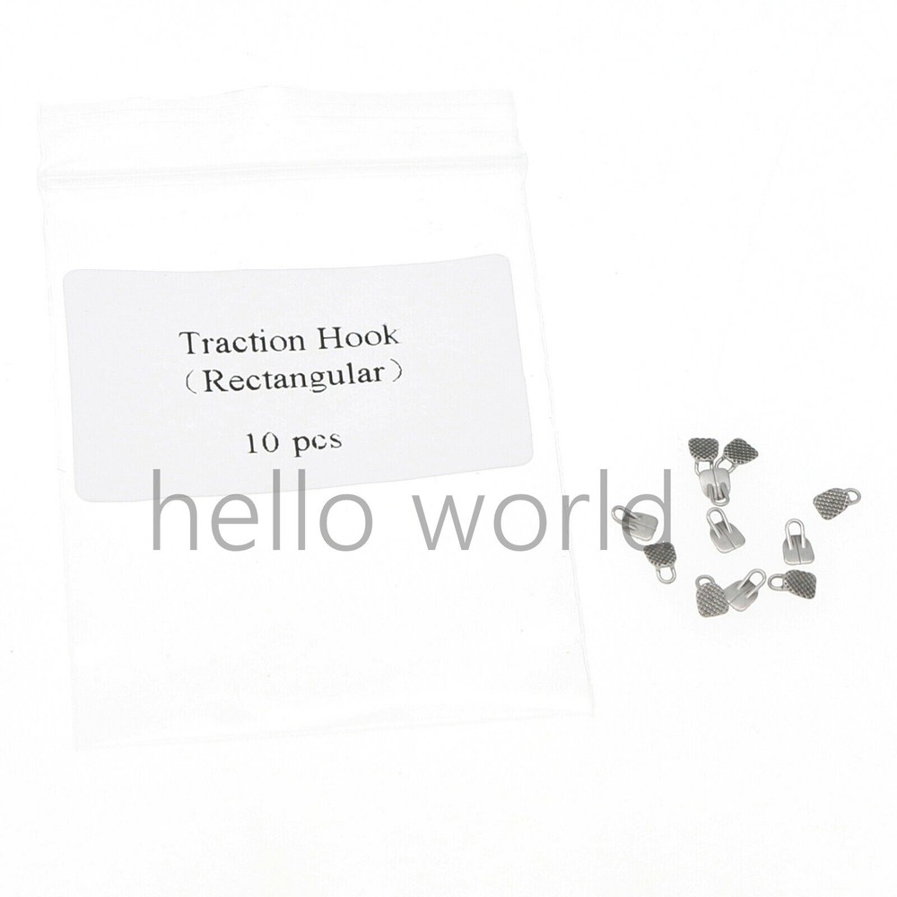 10 Bag Dental Orthodontic Monoblock Traction Hook Rectangular Base Bondable