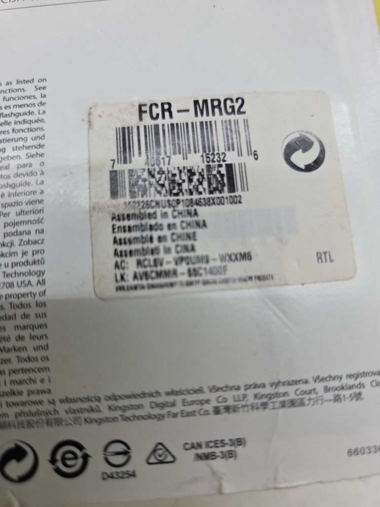 Kingston Memory Card Reader USB, Micro SD, Micro SD HC New