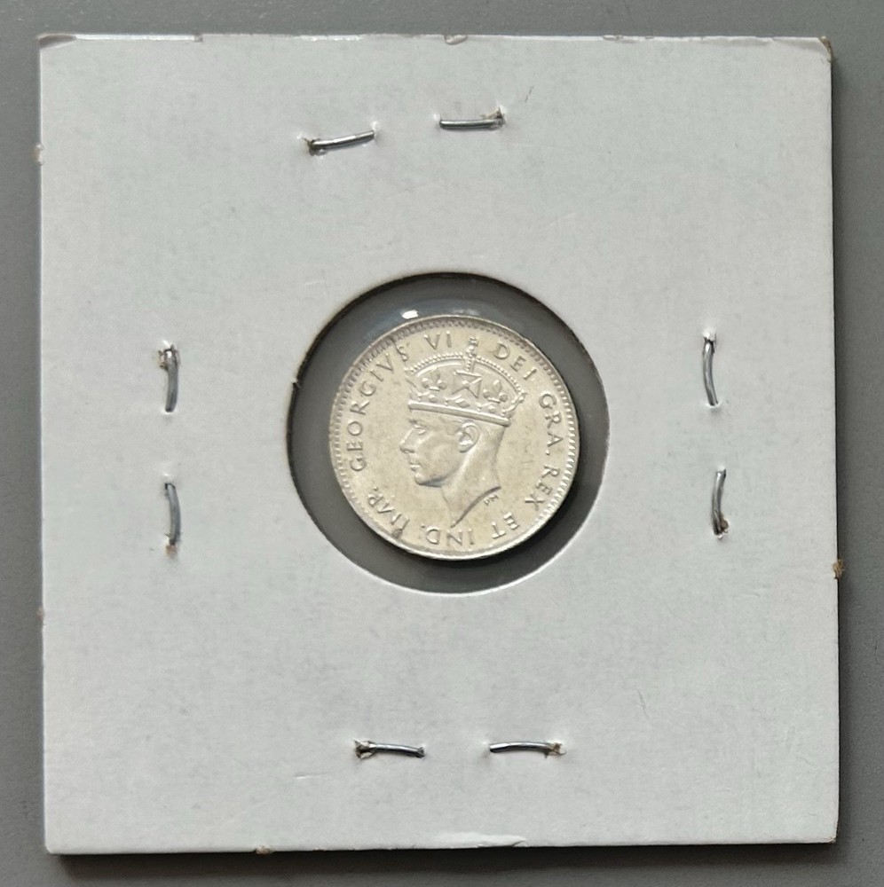 1945c Newfoundland Five Cent 5c Silver Coin C6
