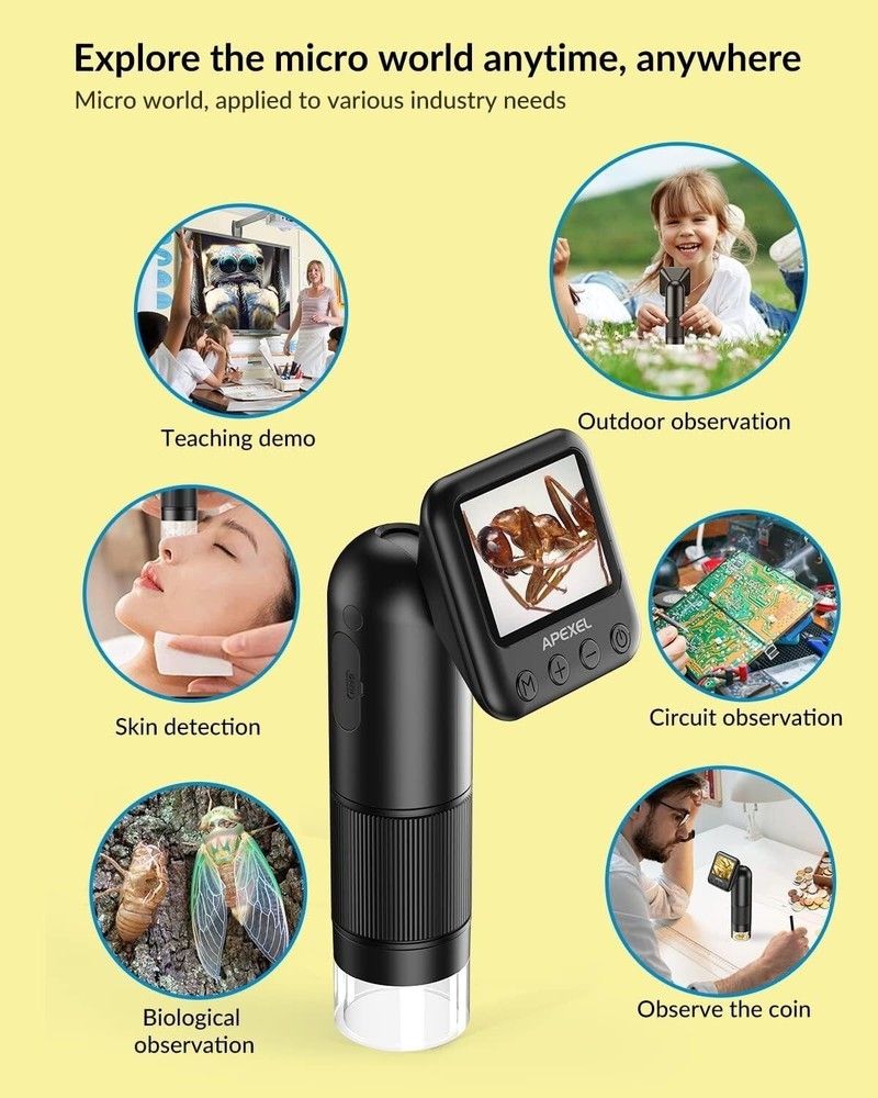 Handheld Digital Microscope 800X HD w/ 2" LCD Screen Pocket Microscope
