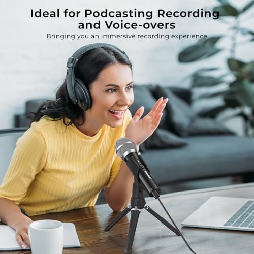 USB/XLR Podcast Dynamic Microphone, Studio Mic Kit with Volume Control, Pop