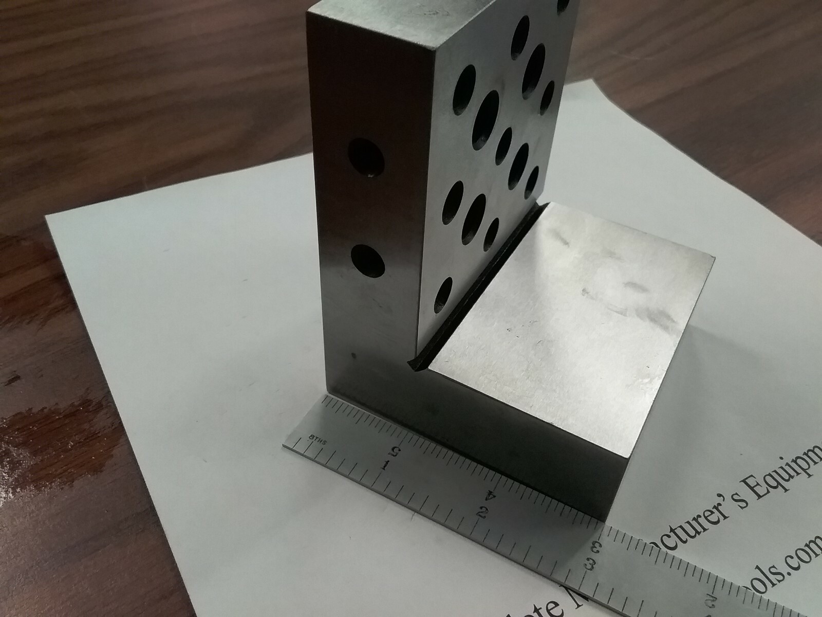 ANGLE PLATE 4x3x3x1" Precision Ground w. tapped holes 0.0002" PGAP-433-New