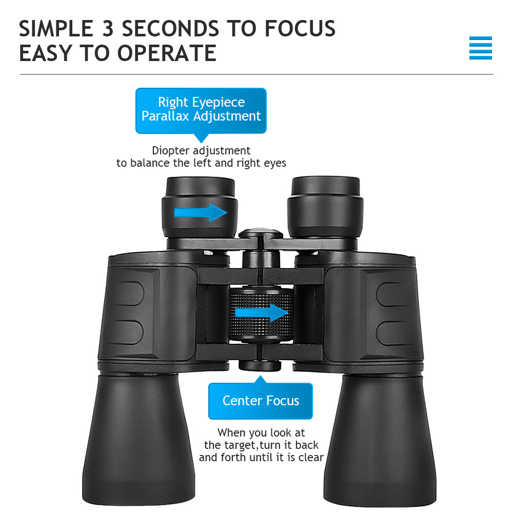 100X180 Zoom Binoculars Day Night Vision BAK4 Prism High Power Waterproof + Case