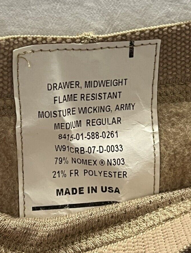 Drawers Midweight Insulated Flame Resistant Tan MEDIUM REGULAR