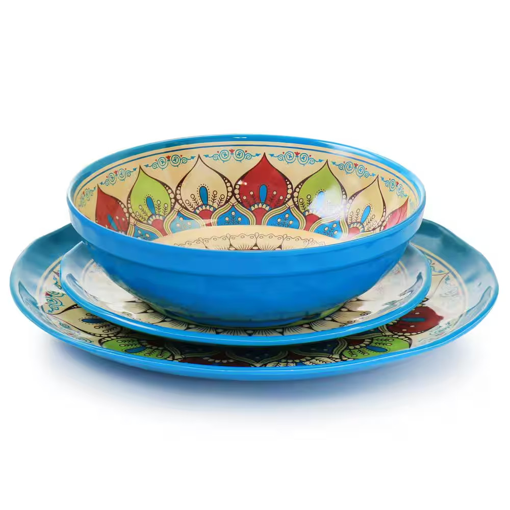 Camilla 12-Piece Melamine Dinnerware Set