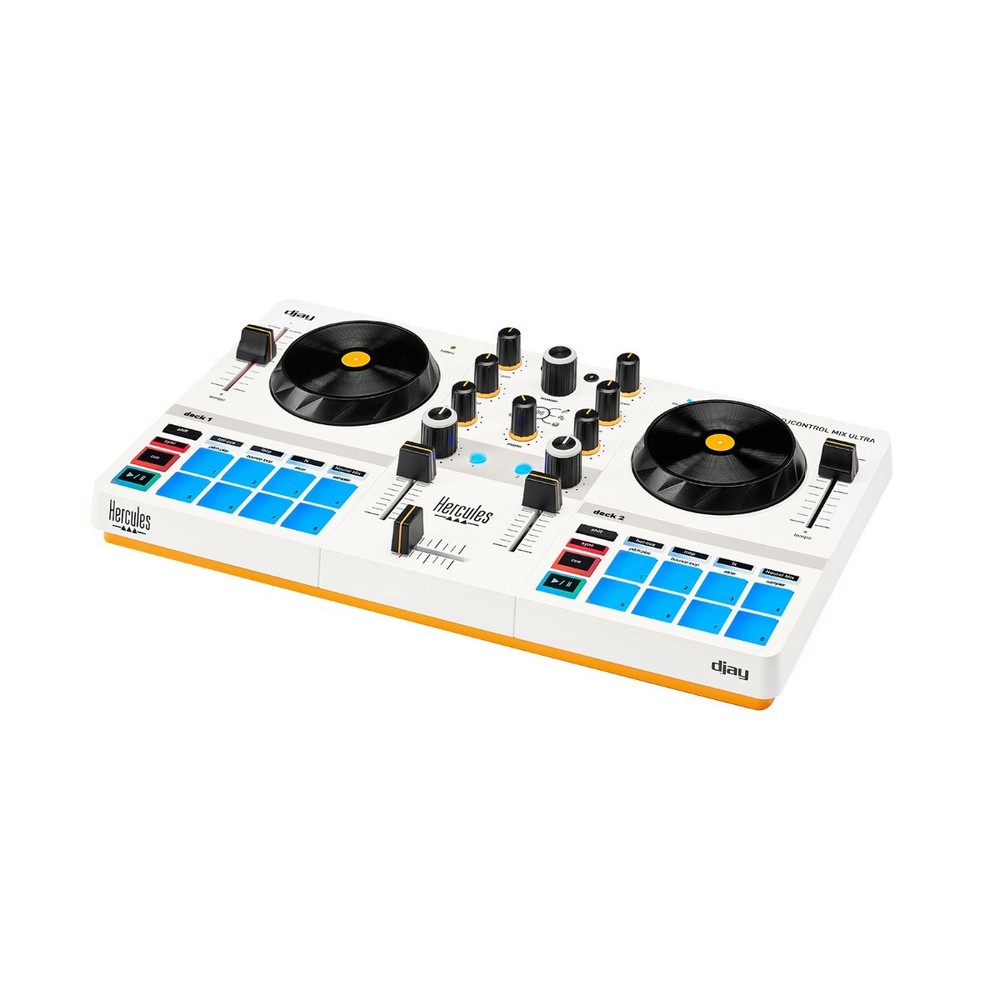 Hercules DJControl Mix Ultra Compact 2 Deck Battery Powered DJ Controller Mixer
