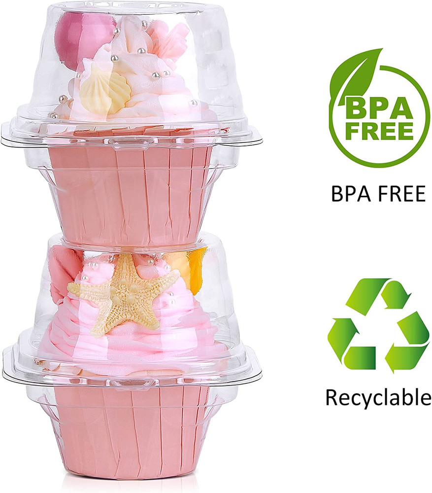 Cupcake Boxes Individual Cupcake Containers, 50 Packs Regular Single Cupcake Hol