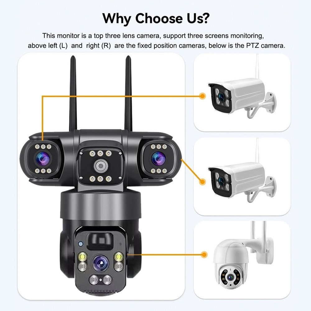 2PCS Solar Battery Powered Wireless WiFi Home Security Camera System Outdoor US