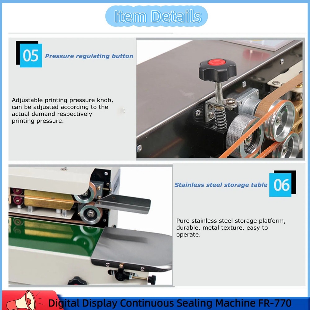 Digital Display Continuous Sealing Machine Film Sealer Packing Packaging