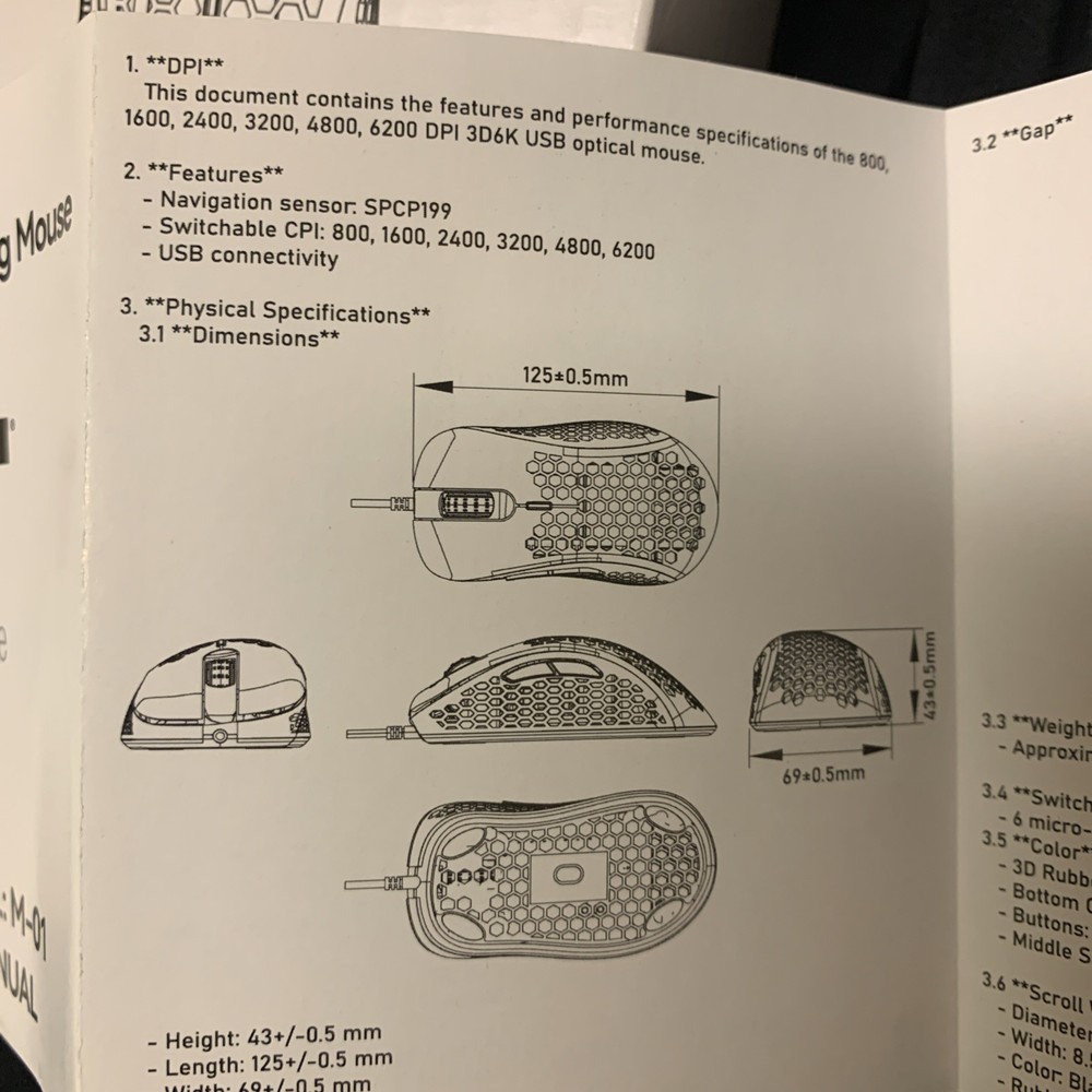NIB Thermaltake Computer M-01 Gaming Mouse
