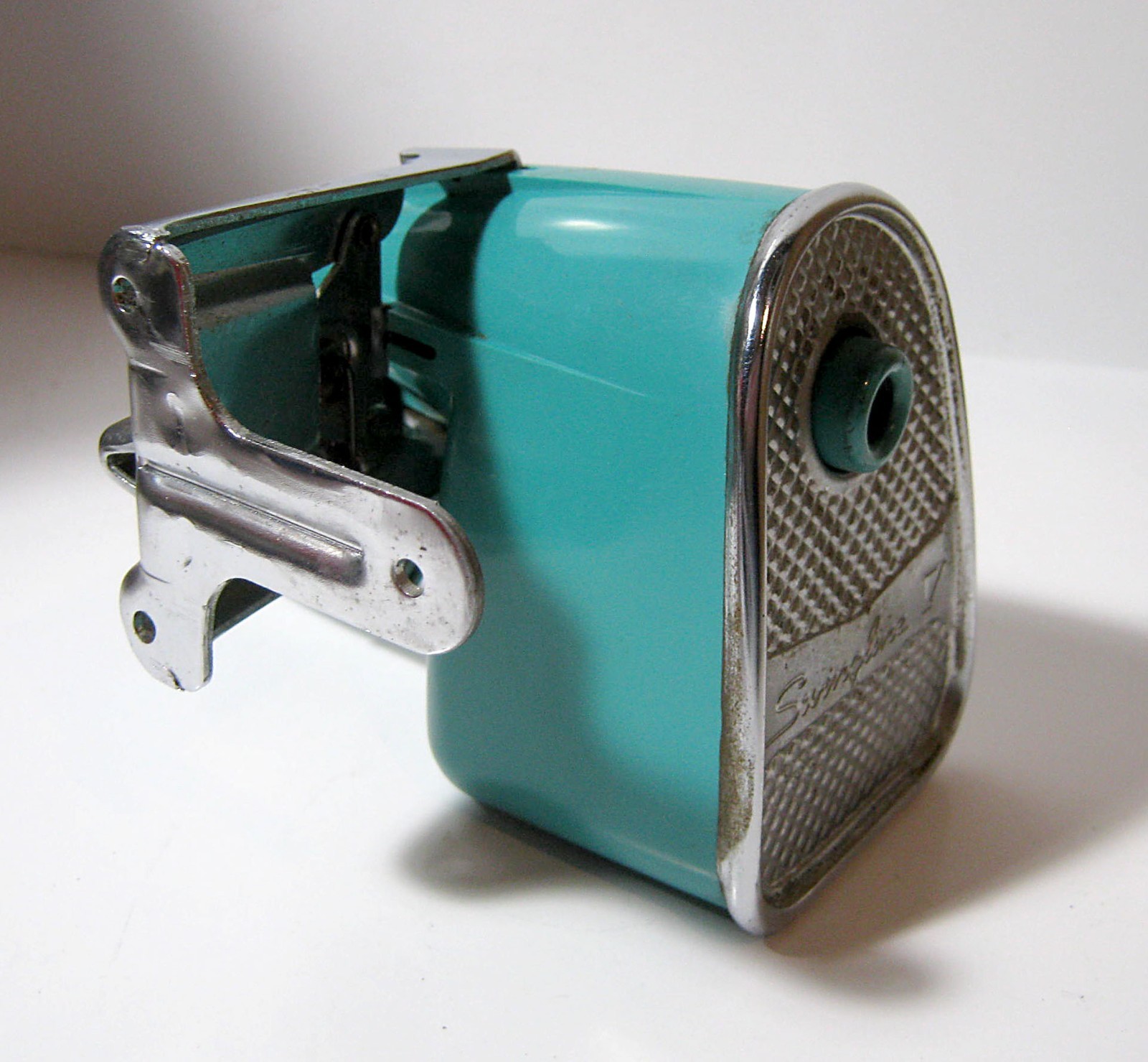 Vintage Swingline Model V Turquoise Pencil Sharpener