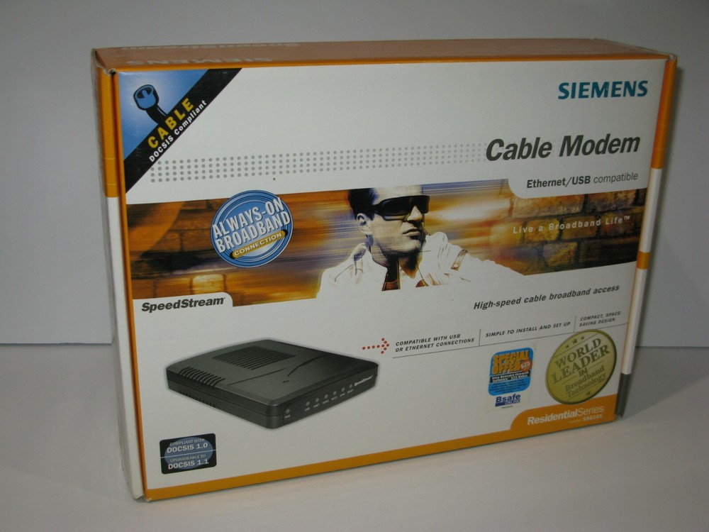 Siemens SpeedStream Cable Modem. Ethernet/ USB Compatible. Model No. SS6101