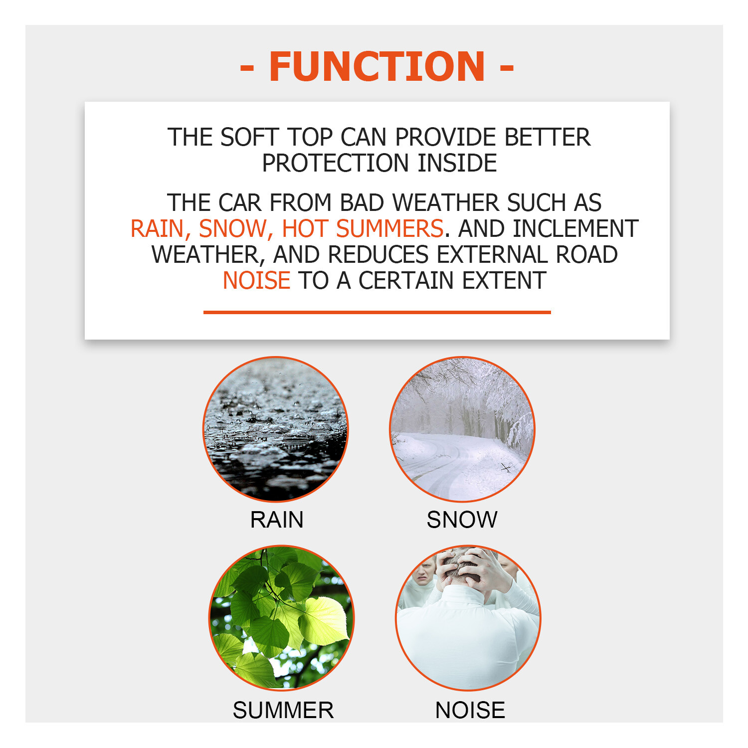 KOJEM For 86-94 Suzuki Samurai Replacement Soft Top w/ Removable Tinted Windows