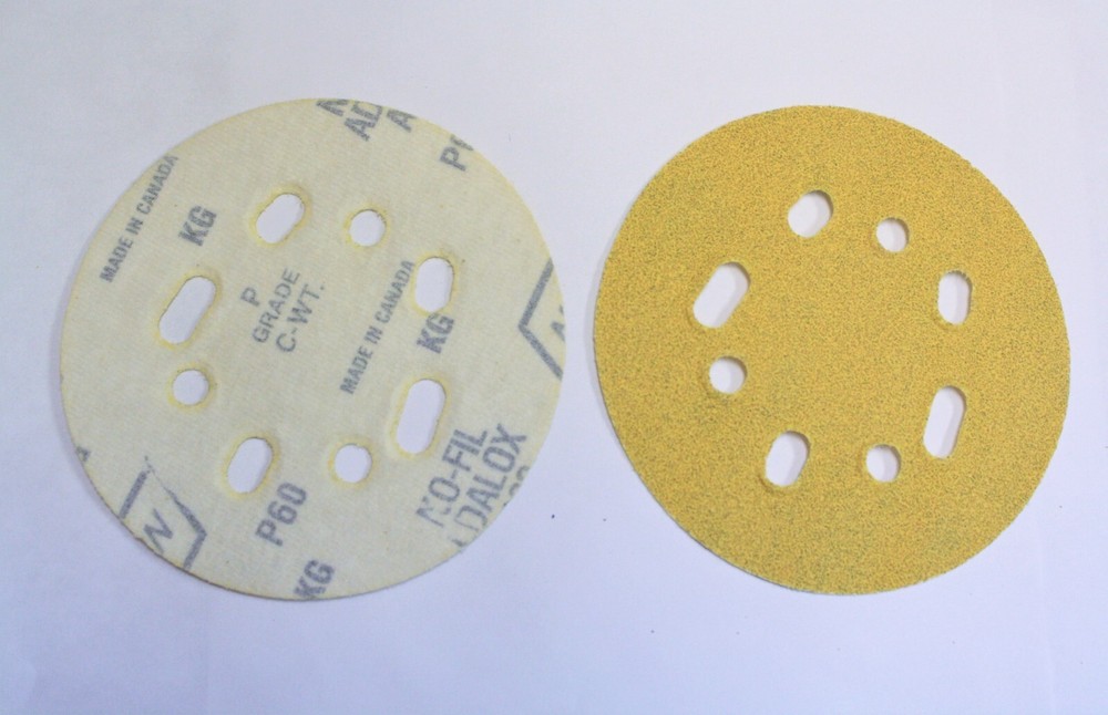 5" Hook & Loop Sanding Discs, 8 Hole, Norton, 60 Grit, #04063, 100 pack BULK