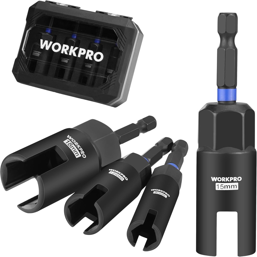 WORKPRO 4 PCS Wing Nut Driver Set Power Wing Nut Driver Bit 1/4" Hex Shank Nut