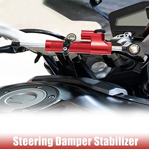 Universal Motorcycle Steering Damper Adjustable Linear Stabilizer for Red