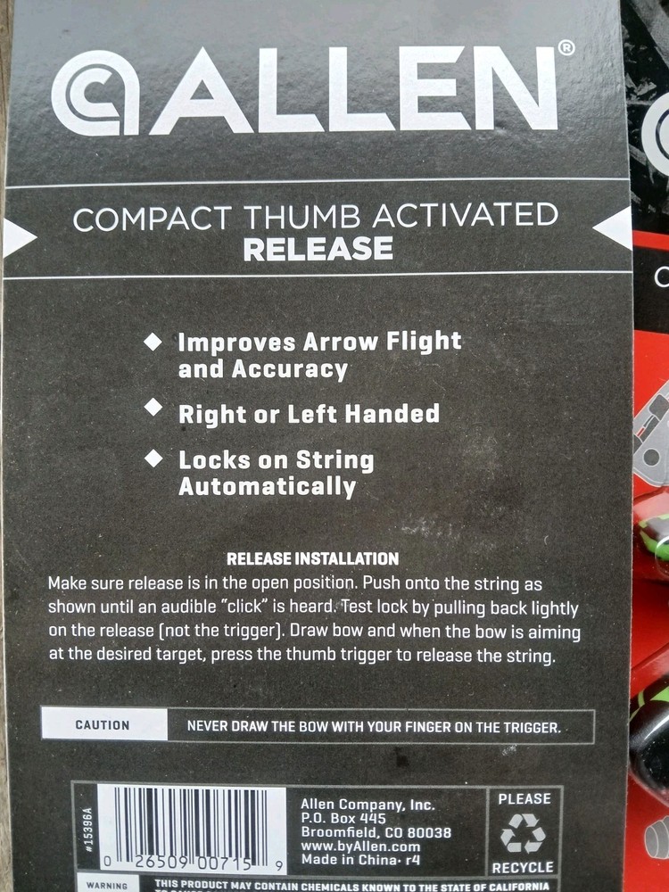 (2) Allen Compact Thumb Activated Release Archery Bow Left/Right Hand