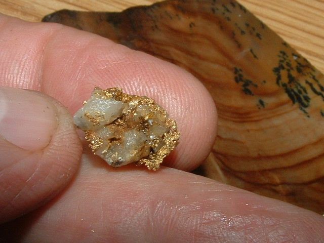 OXIDIZED GOLD QUARTZ SPECIMEN 1.99 GRAMS CALIFORNIA GOLD IN QUARTZ