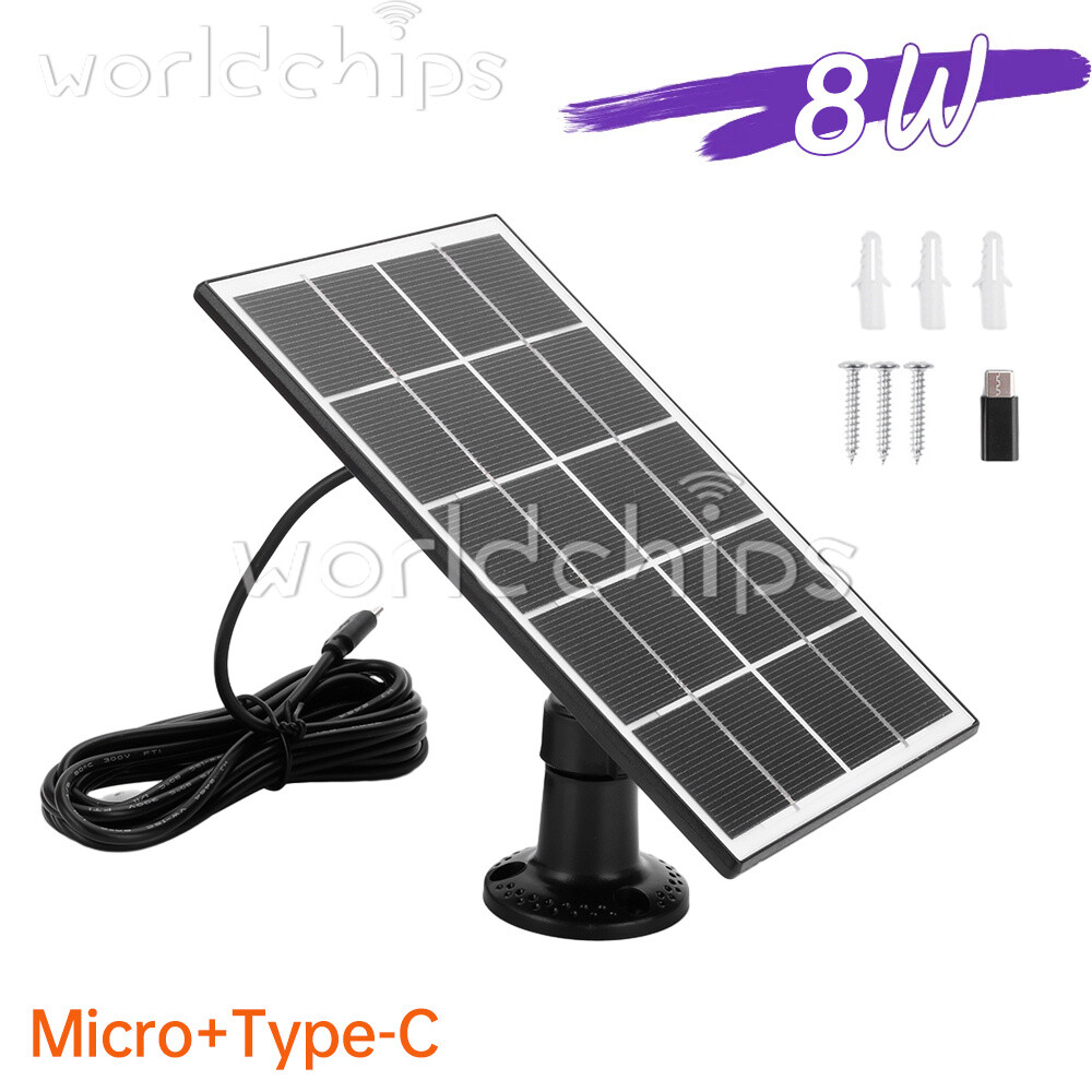 8W 5V Microcrystal Solar Panel + Mounting Bracket For Security Camera Water Pump