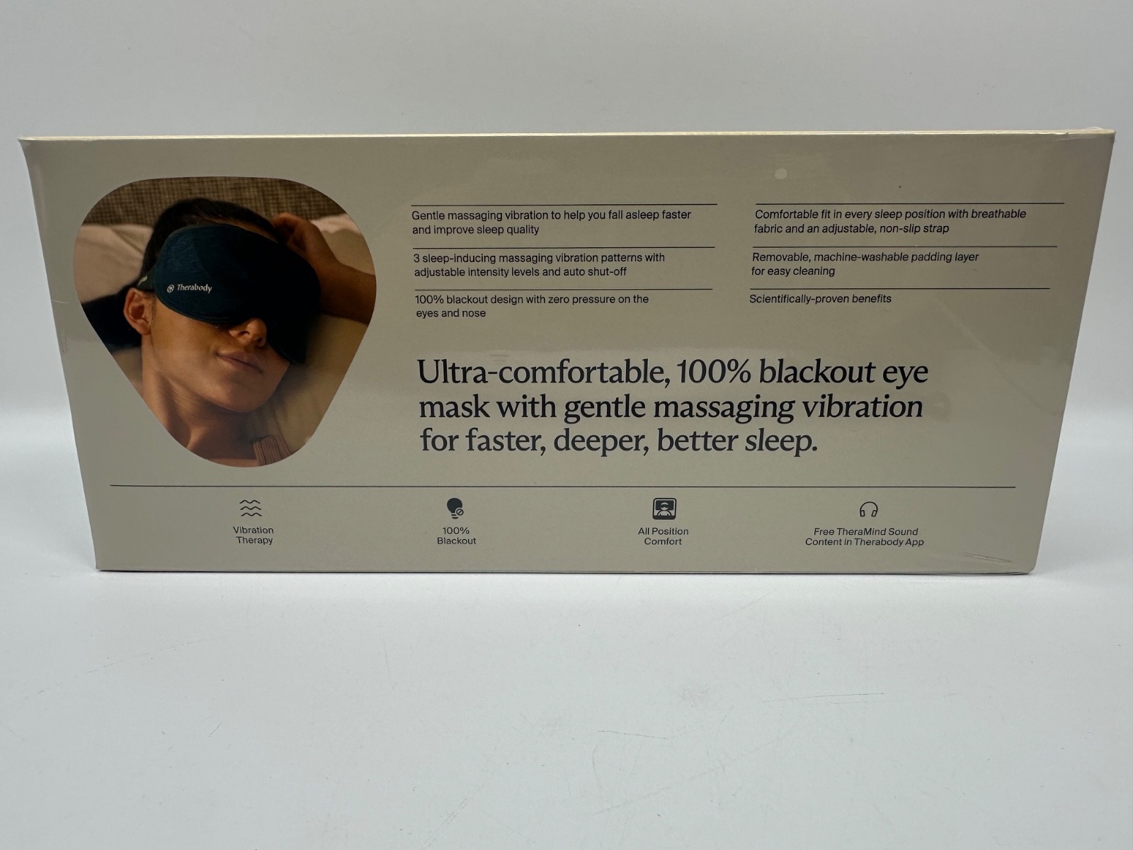 SEALED TheraGun Therabody Sleep Mask Ultra-Comfortable, 100% Blackout Sleep Eye