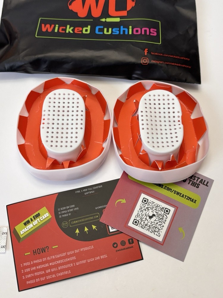 New WICKED CUSHIONS Sweatz, White, Earpad Protectors
