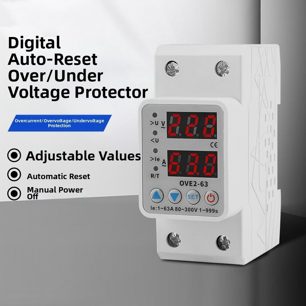 Smart Voltage Protector Auto Reset with Dual Display for Electrical For Safety