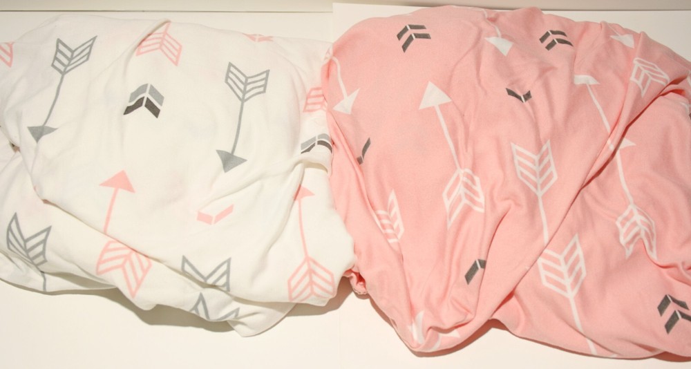 Brolex Stretchy Microfiber Fitted Standard Crib Sheets Arrows 2pk