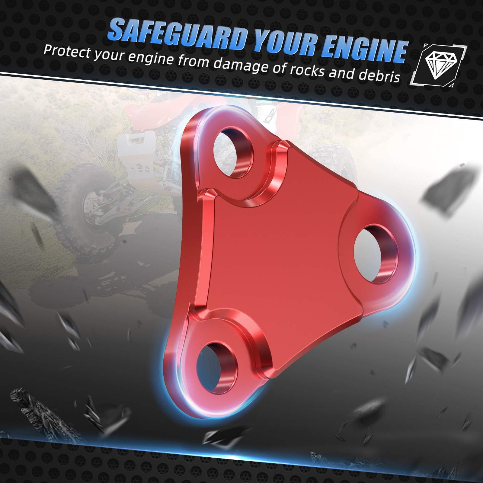 8MM Thickened Engine Mount Brackets For Honda TRX450R 06-09 TRX450ER 2006-2014