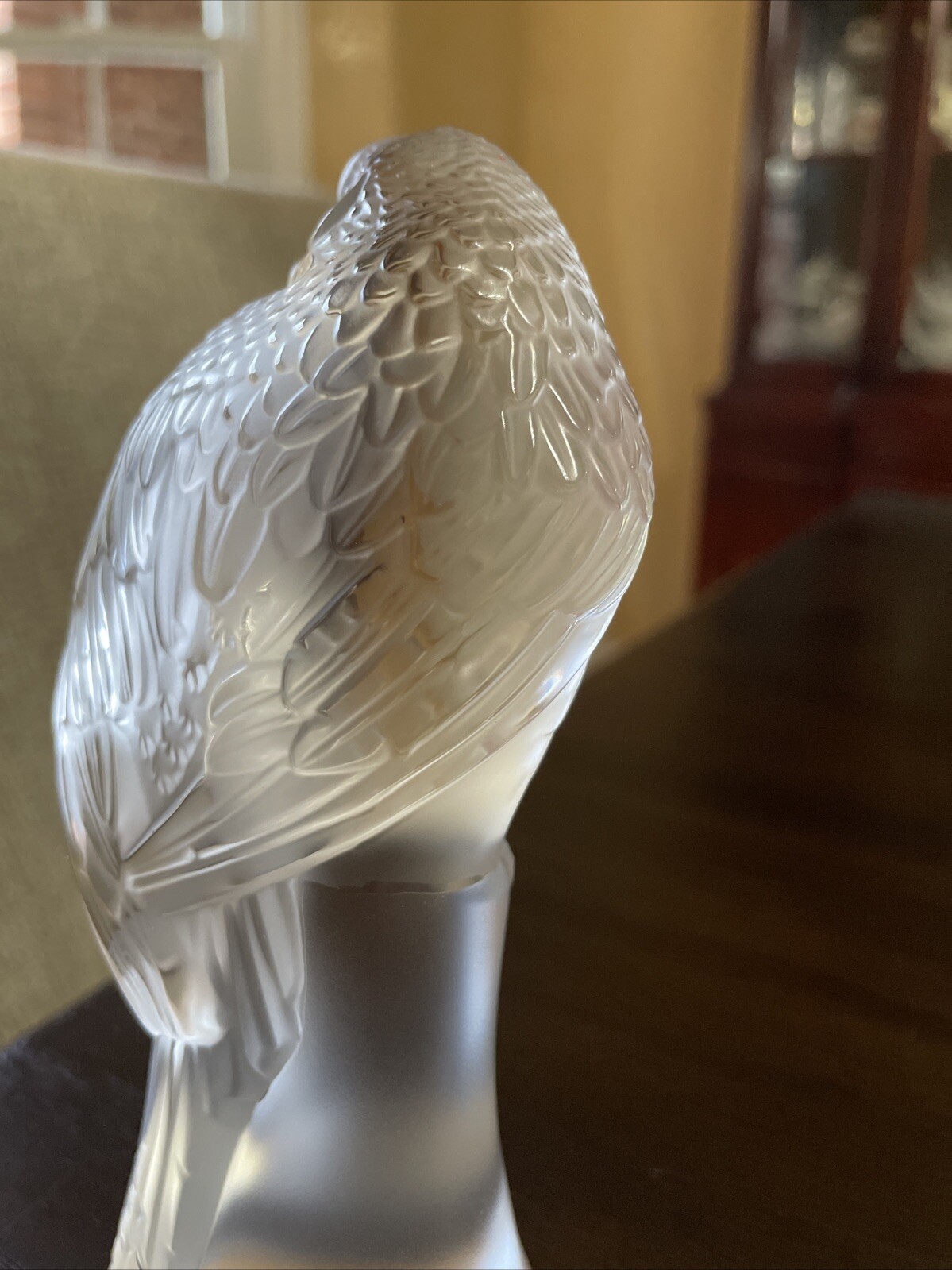 Lalique France Crystal Perruche Parakeet Bird Figurine- MINT