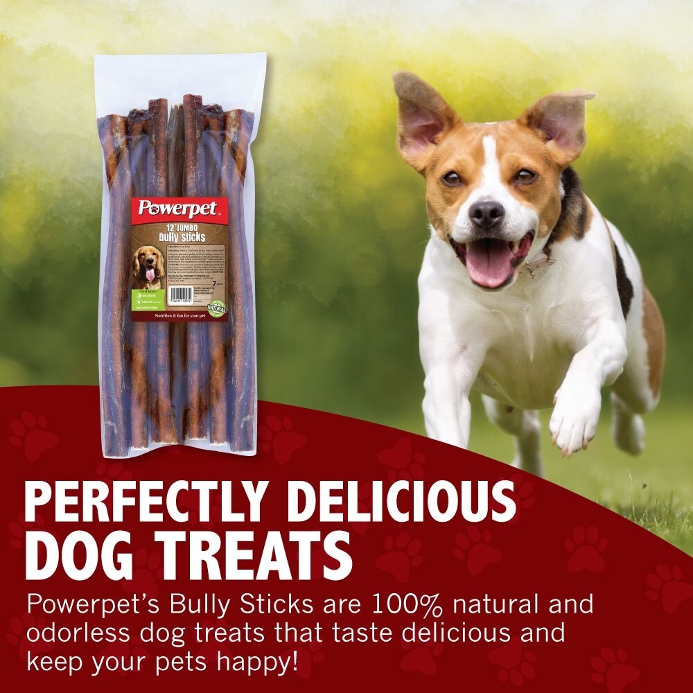 Bully Sticks 12" 100% Natural Dog Chews & Treats, BRC Certified