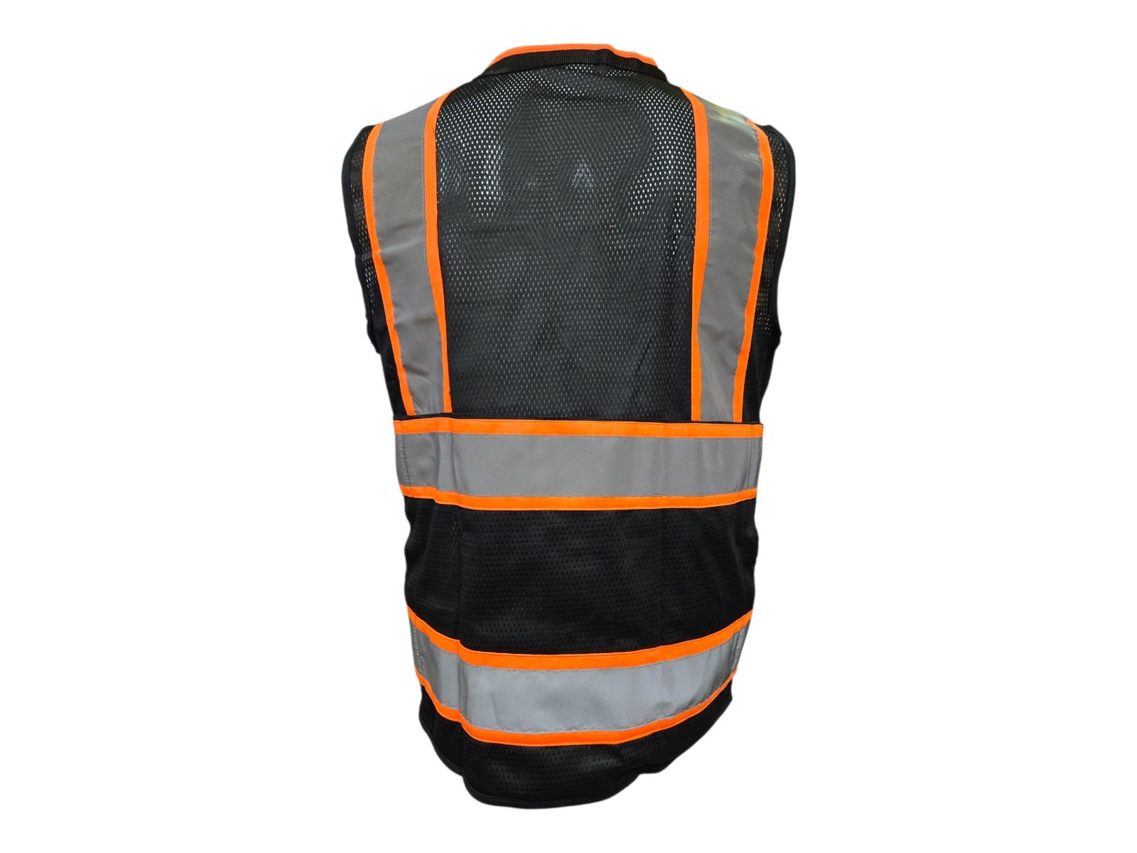 Black Hi-Vis Safety Vest With Plan Pocket, Size XS To 5XL