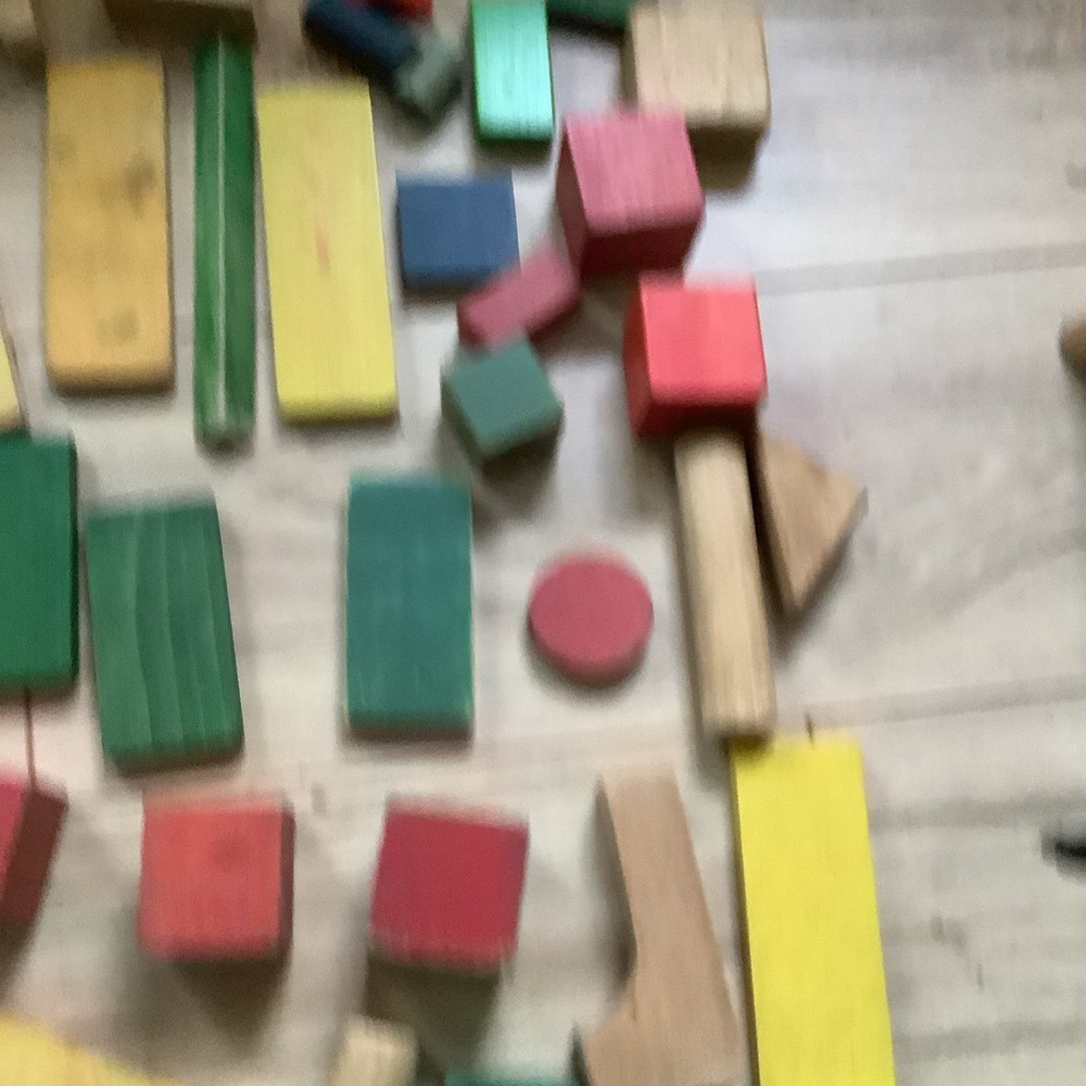 Vintage Wooden Stacking building Bricks