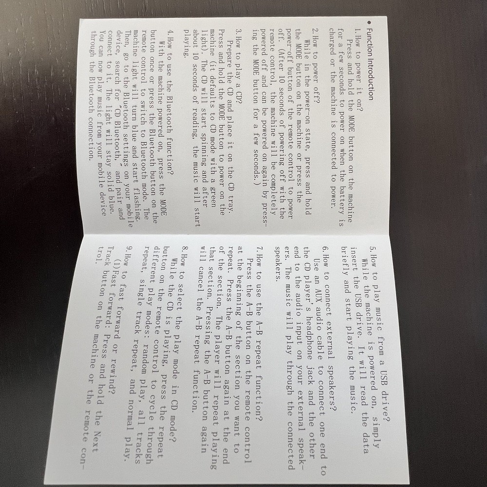 Portable Bluetooth Speaker, USB/CD Player multi model wall mount remote control