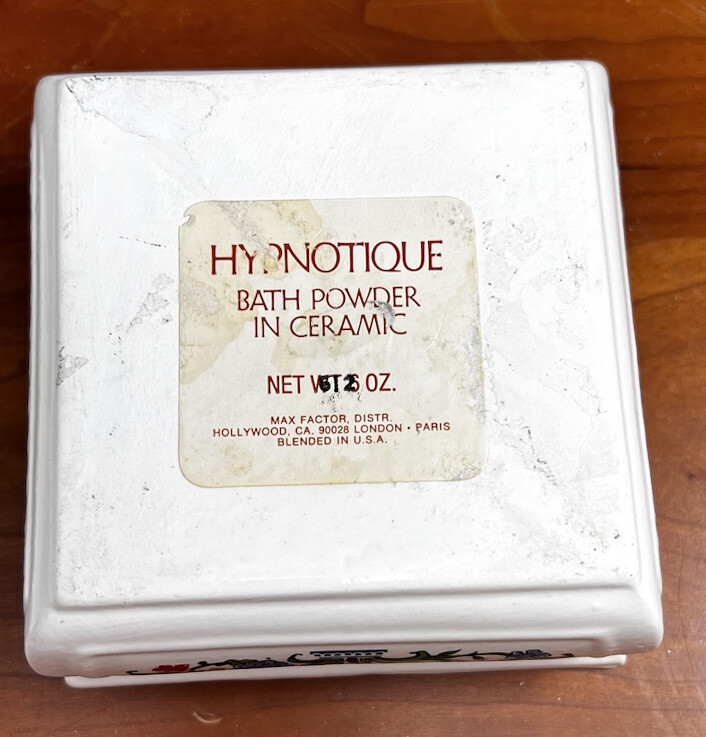 Vtg Max Factor Hypnotique Ceramic Bath Powder Box EMPTY VGC. *Pre-Owned*