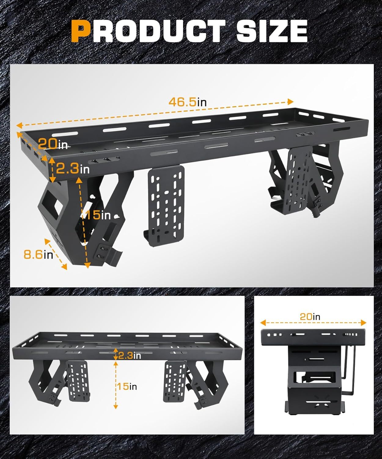 Utility Cargo Rack Basket Storage Tray Spare Tire Storage Rack 27"-40" Tire 80lb