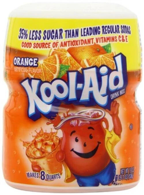 Kool-aid Orange soft drink Mix 19 Oz Container