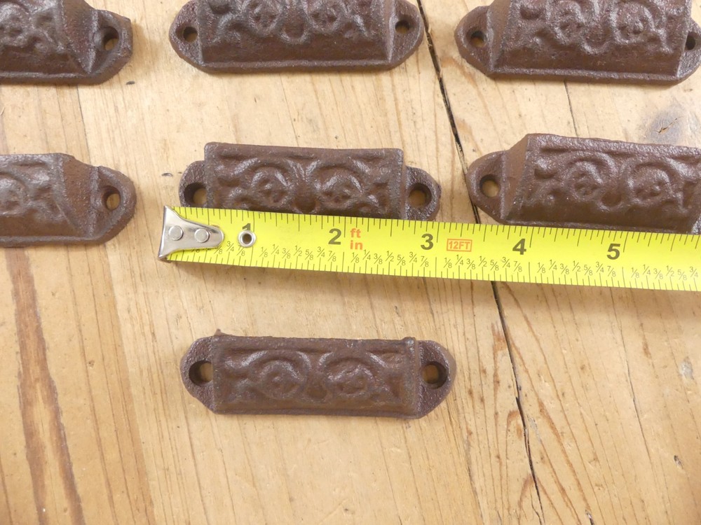 20 Cast Iron Brown Ornate Pulls Drawer Cabinet Handles Rustic Vintage Look Knobs