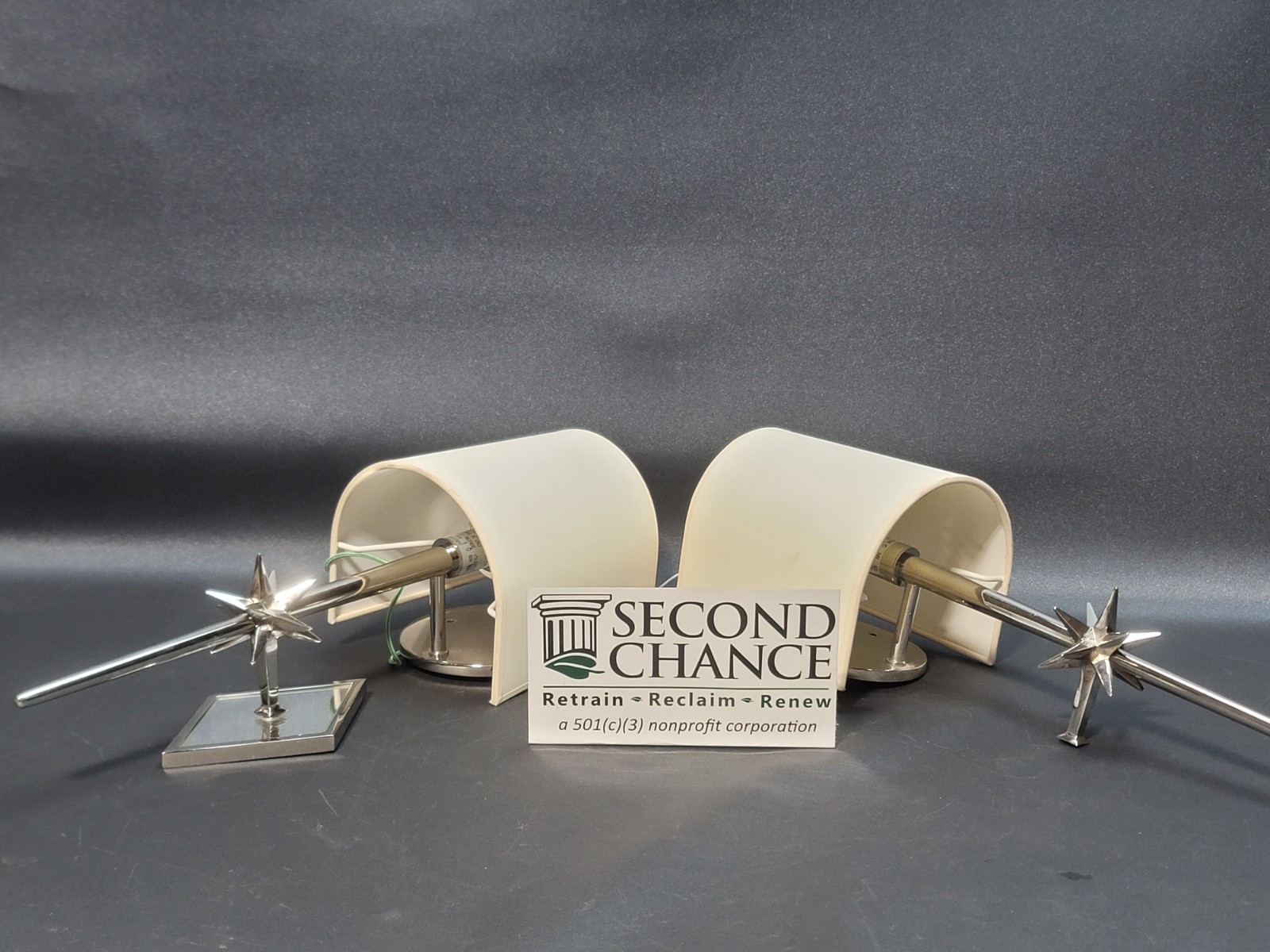 Pair of Visual Comfort Signature Etoile Wall Sconces Polished Nickel Finish 17"