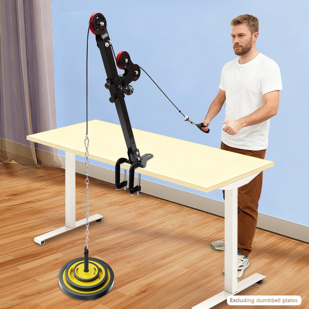 Arm Wrestling Training Table Pulley System Adjustable Gym Cable Forearm Exercise