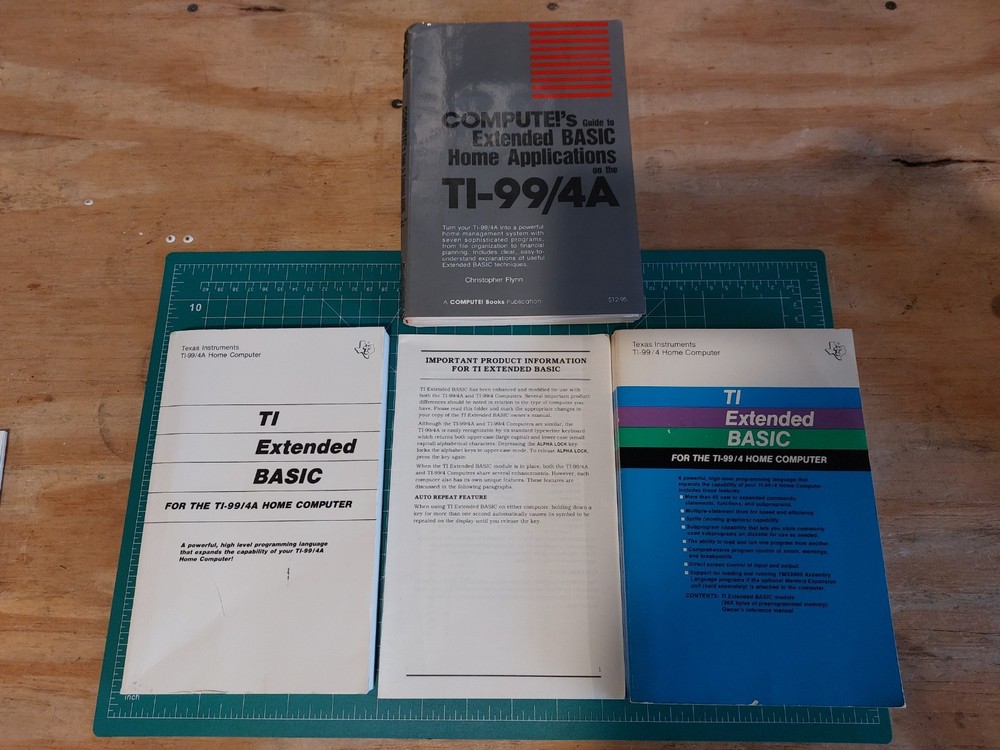 TI Extended Basic 1980 PHM 3026 Cartridge Command Module + Manuals Lot ti-99/4a