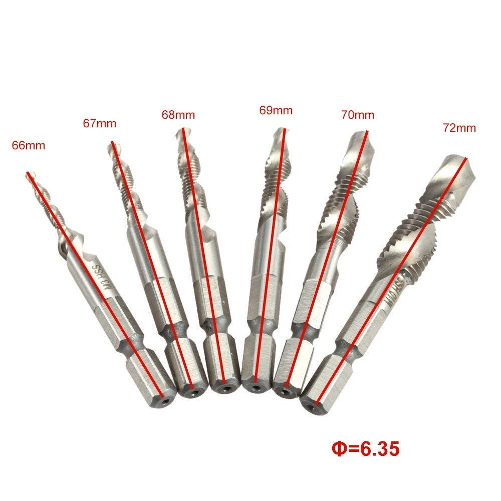 MALAYAS 6 Packs Combination Drill & Taps Bit Set, Screw Tapping Threading Too...