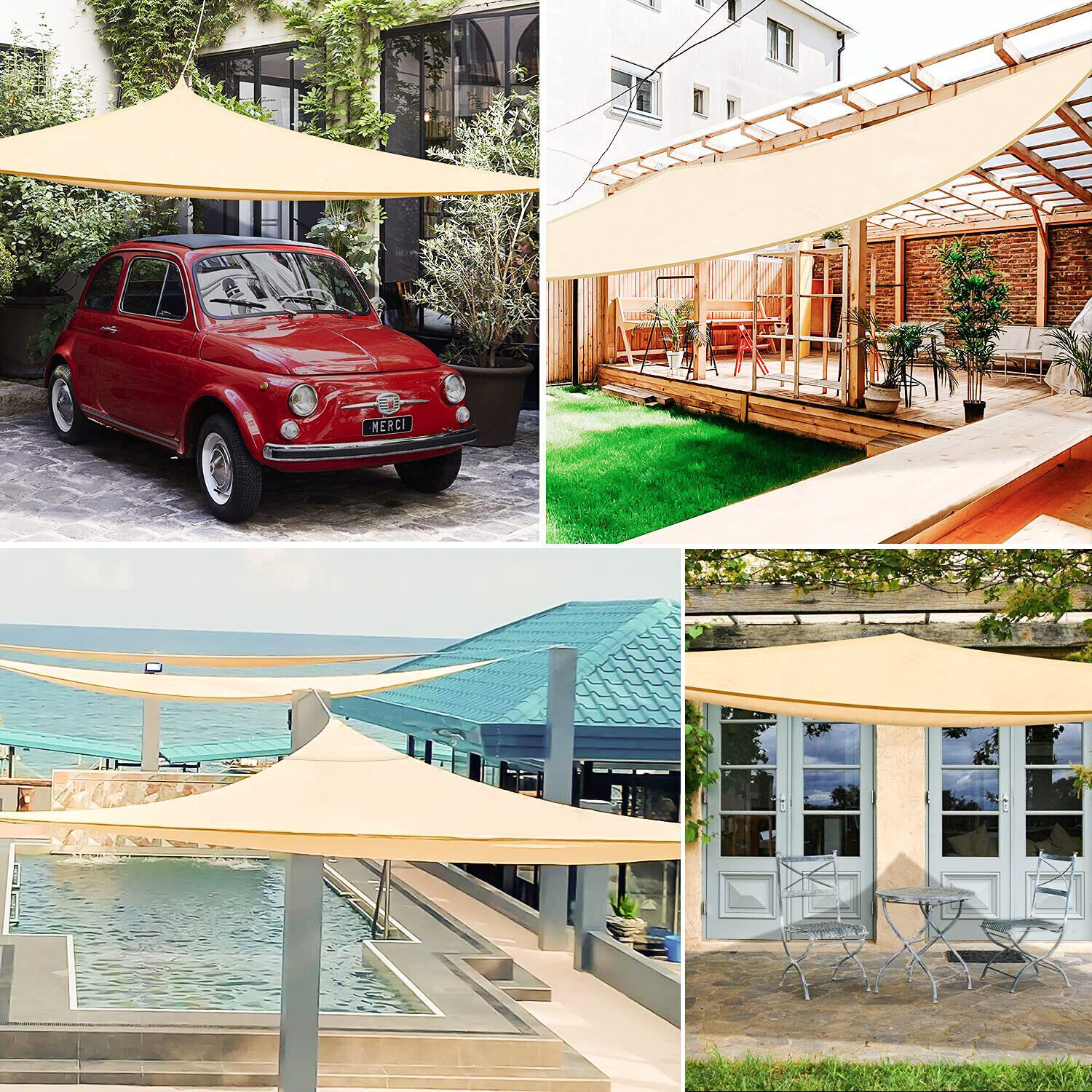 Rectangle Sun Shade Sail Canopy Shelter Shade Mesh Cover Patio Yard Pool Outdoor