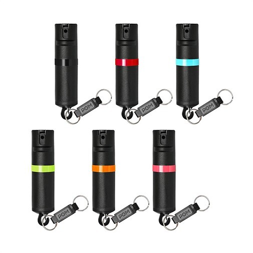 POM Pepper Spray Flip Top Snap Hook - Maximum Strength OC Spray (Up to 12 Ft.)