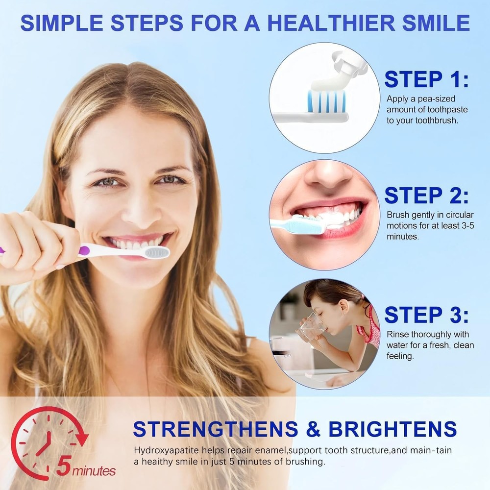 7.5% Hydroxyapatite Toothpaste for Advanced Enamel Protection, Appropriate for..
